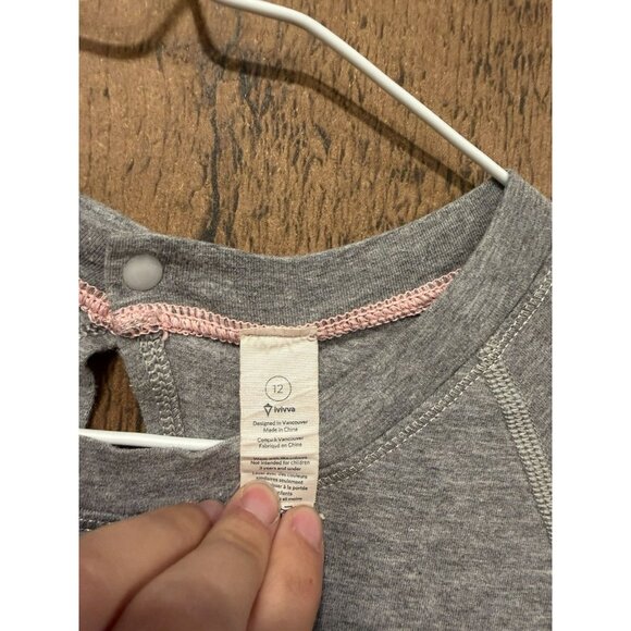 Ivivva By Lululemon Short Romper Long Sleeve Grey Size 12 EUC - Picture 3 of 3
